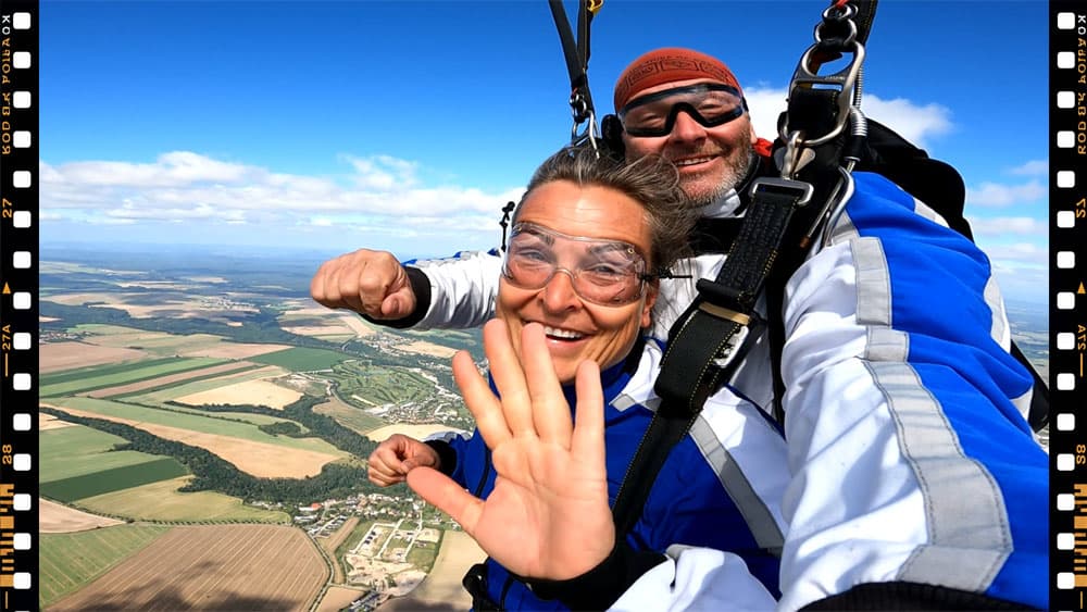 A photograph from a tandem skydive