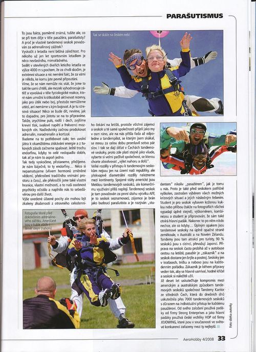 An article about tandem skydives in AERO magazine, 2008 — second page