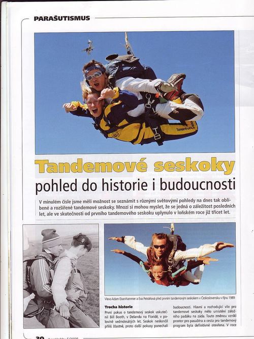 The article Tandem skydives – a look into the history and the future in AERO hobby magazine, 2008