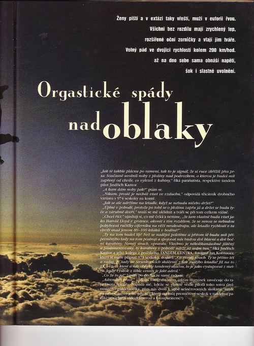 An article about tandem skydives in PlayBoy magazine, 2002 — second page