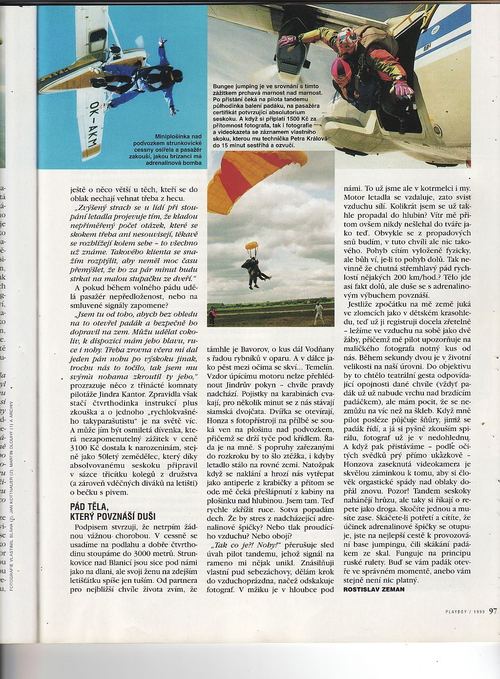 An article about tandem skydives in PlayBoy magazine, 1999 — second page